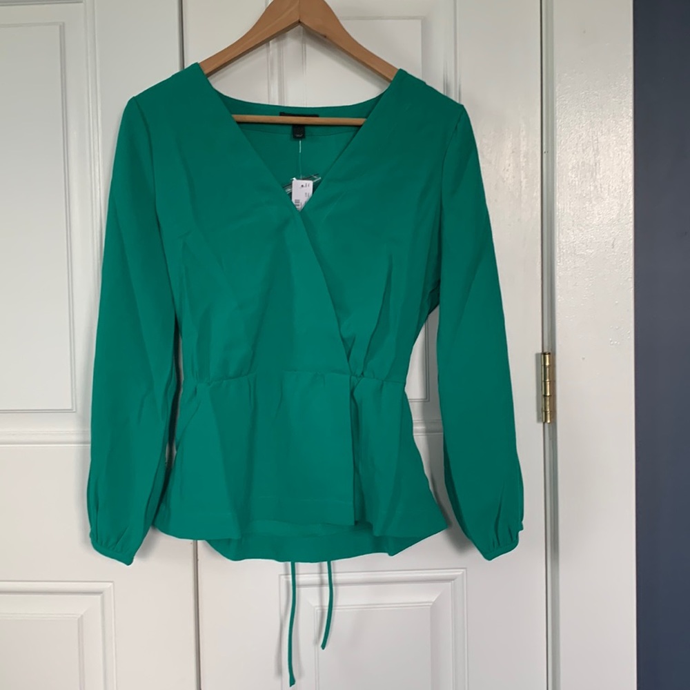 J.Crew Green Cross top
